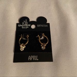 Mickey Mouse April Birthstone(Diamond) Earrings